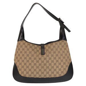 Gucci Beige Line Shoulder Jackie Bag Sherry GG Tan Leather Canvas Brown
